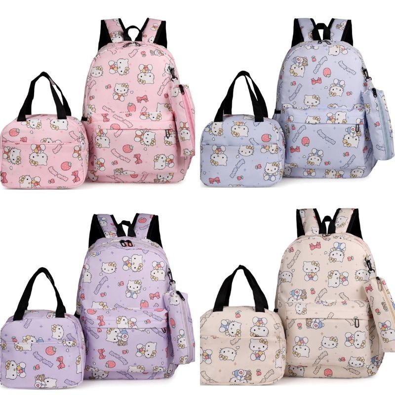 Mochila 3pcs para Mujer Hello Kitty