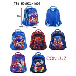 Mochila Individual 3d con Luces para niños 1605