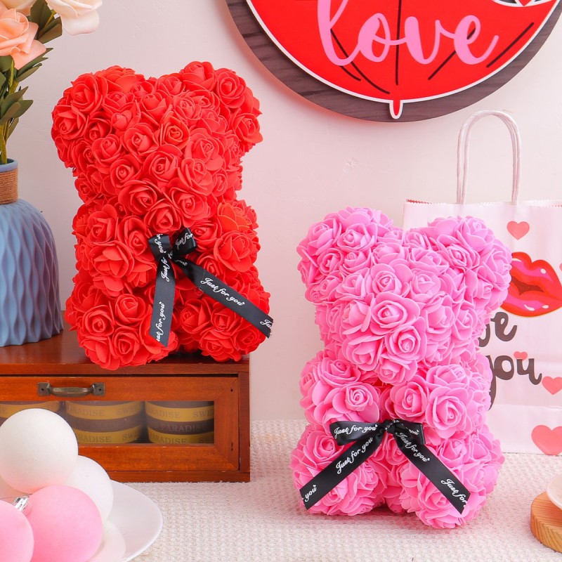 Oso Peluche con Rosas Artificiales FG-1377