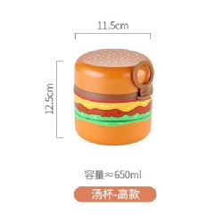 Lonchera en Forma de Hamburguesa 650ml